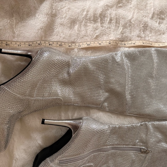 MIA Silver Mackenzie rhinestone Heeled Boots - Picture 6 of 9